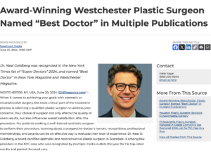 NYC Plastic Surgeon Named Best Doctor in Westchester County