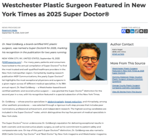 Westchester Plastic Surgeon Chosen as 2025 Super Doctor